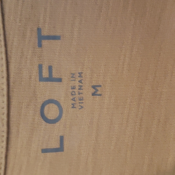 Loft women's size medium tan knit button down shirt - Picture 4 of 6